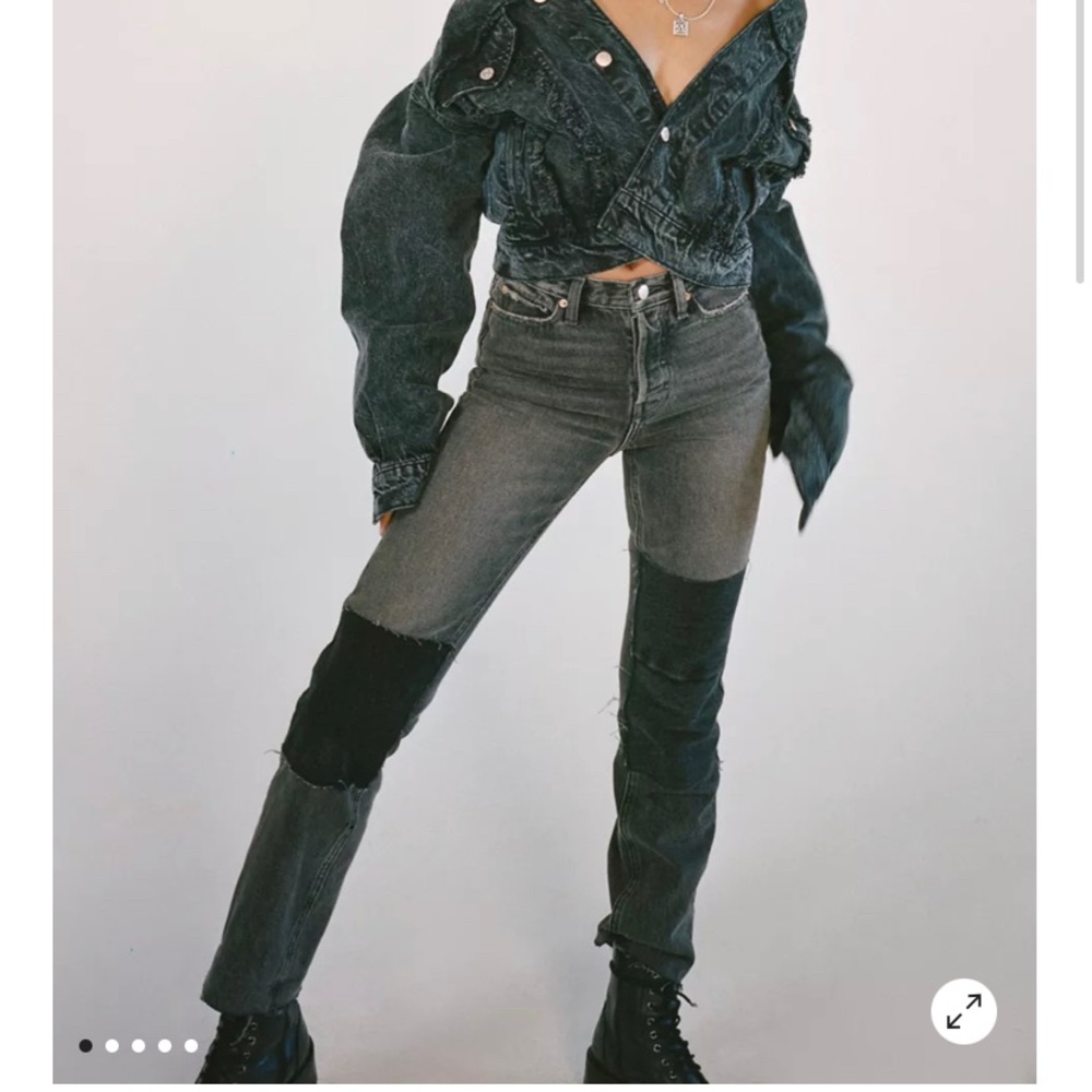 BDG High-Waisted Slim Straight Jean Patchwork